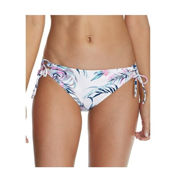 NWT Raisins WHITE MULTI' Paraiso Side-Tie Bikini Bottom Large - Picture 1 of 7